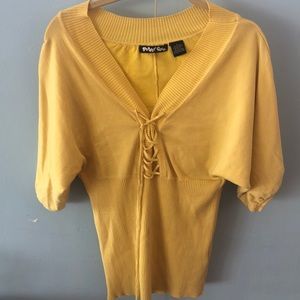 Woman’s lace up sweater shirt size large